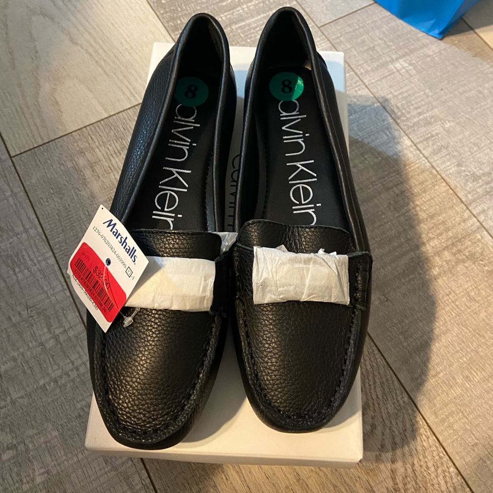 Calvin Klein Classic Black Leather Loafers